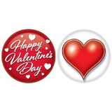 Beistle 77176 Valentine's Day Buttons, 2