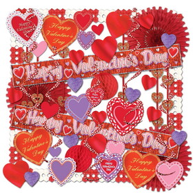 Beistle 77205 Valentine Decorating Kit, Piece Count: 52
