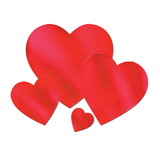 Beistle 77792-R Foil Heart Cutout, red; foil 2 sides, 12