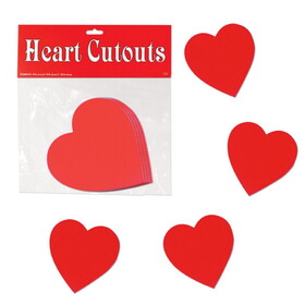Beistle 77840 Pkgd Printed Heart Cutouts, prtd 2 sides, 4"