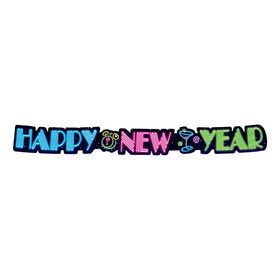 Beistle 80122 Neon Happy New Year Streamer, 3" x 3'