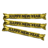 Beistle 80161-BKGD Metallic Make Some Noise Party Sticks, black & gold; blow-up straw included, 22