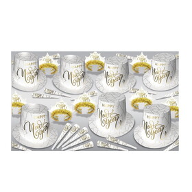 Beistle 80165-GD50 White New Year Gold Asst for 50