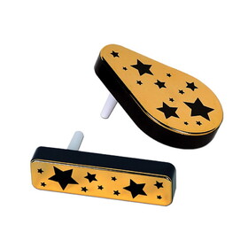 Beistle 80230-BKGD Plastic Metallic Noisemakers, black & gold; plastic bottom & metallic top