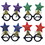 Beistle 80364-ASST Glittered New Year Star Bopper Glasses, asstd colors; one size fits most, Price/1/Card