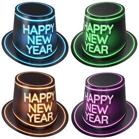 Beistle 80383-25 Glowing New Year Hi-Hats, asstd colors; one size fits most
