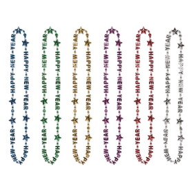 Beistle 80595-ASST Happy New Year Beads-Of-Expression, asstd colors, 36"