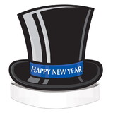 Beistle 80821 Happy New Year Top Hat Headband, plastic; adjustable