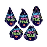 Beistle 88058-50 Neon Midnight Hat Assortment, one size fits most; elastic attached