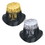 Beistle 88393-50 Shimmer Hat Assortment, black, gold, silver; one size fits most; elastic attached