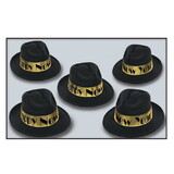 Beistle 88596BKGD25 Swing Gold Fedora, black & gold; one size fits most