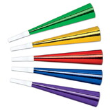 Beistle 88609-100 Foil Horns, asstd colors, 9
