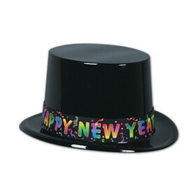 Beistle 88623-25 Celebrate HNY Topper, black; one size fits most