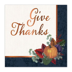 Beistle 90027 Fall Thanksgiving Luncheon Napkins, (2-Ply); not microwave safe