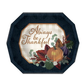 Beistle 90030 Fall Thanksgiving Dinner Plates, not microwave safe, 9" x 11"