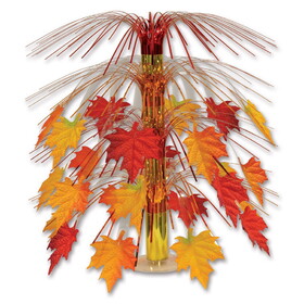 Beistle 90551 Fabric Fall Leaves Cascade Centerpiece, 18"