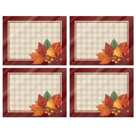 Beistle 90581 Plastic Fall Placemats, 10" x 13"