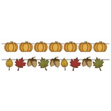Beistle 90754 Rustic Fall Streamer Set, 16-4½ -6 pieces w/12' cord; makes 2 streamers; assembly required, 4½