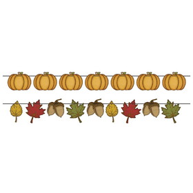 Beistle 90754 Rustic Fall Streamer Set, 16-4&#189; -6 pieces w/12' cord; makes 2 streamers; assembly required, 4&#189;"-6" x 12'