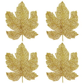 Beistle 90825 Glittered Fall Leaves, 7"