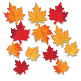 Beistle 90847 Deluxe Fabric Autumn Leaves, 3&#189;" & 4&#190;"