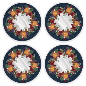 Beistle 90925 Plastic Fall Thanksgiving Placemats, round, 13"