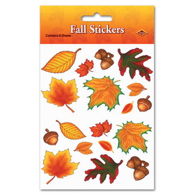 Beistle 94001 Fall Leaf Stickers, 4&#190;" x 7&#189;"