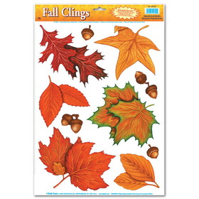 Beistle 99126 Fall Leaf Clings, 12" x 17" Sh