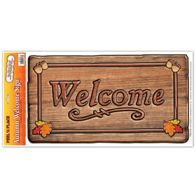 Beistle 99138 Autumn Welcome Sign Peel 'N Place, 12" x 24" Sh