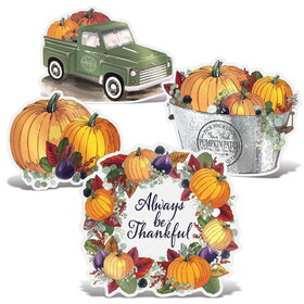 Beistle 99145 Foil Fall Thanksgiving Cutouts w/Easels, assembly required, 7&#190;"-9&#190;"