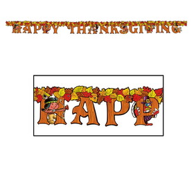 Beistle 99213 Happy Thanksgiving Streamer, 5" x 6'