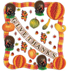 Beistle 99605 Thanksgiving Decorating Kit, Piece Count: 40
