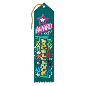 Beistle AR008 Award Of Excellence Award Ribbon, 2" x 8"