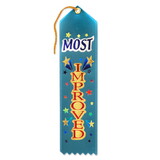 Beistle AR011 Most Improved Award Ribbon, 2