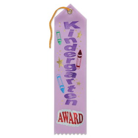 Beistle AR027 Kindergarten Award Ribbon, 2" x 8"