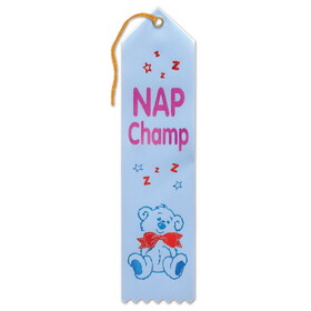 Beistle AR042 Nap Champ Award Ribbon, 2" x 8"