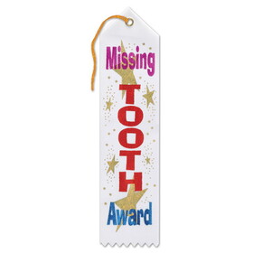 Beistle AR045 Missing Tooth Award Ribbon, 2" x 8"