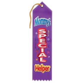Beistle AR051 Mommy's Special Helper Award Ribbon, 2" x 8"