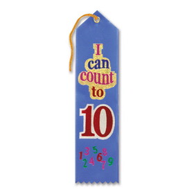 Beistle AR056 I Can Count To Ten Award Ribbon, 2" x 8"