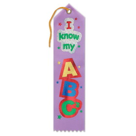 Beistle AR057 I Know My ABC's Award Ribbon, 2" x 8"