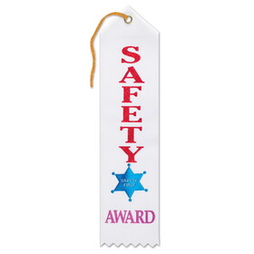 Beistle AR076 Safety Award Ribbon, 2" x 8"