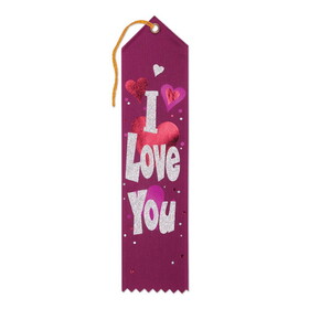 Beistle AR095 I Love You Award Ribbon, 2" x 8"
