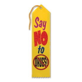 Beistle AR171 Say No To Drugs Award Ribbon, 2" x 8"