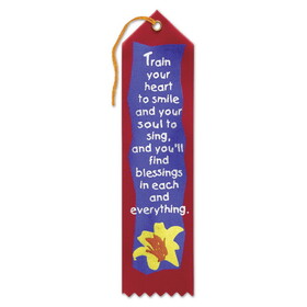 Beistle AR821 Train Your Heart To Smile Ribbon, 2" x 8"
