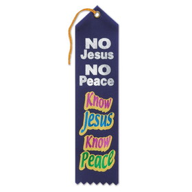 Beistle AR823 Know Jesus Know Peace Ribbon, 2" x 8"