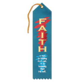 Beistle AR833 Faith Is Knowing That He Will Ribbon, 2" x 8"