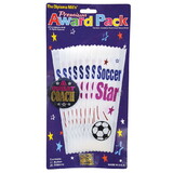 Beistle ASP01 Soccer Award Pack, Includes: 1-2 Satin Button & 8-2 x 7½ Ribbons, Asstd