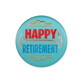 Beistle BN016 Happy Retirement Satin Button, 2"