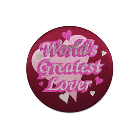 Beistle BN060 World's Greatest Lover Satin Button, 2"