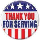 Beistle BT019 Thank You For Serving Button, 2